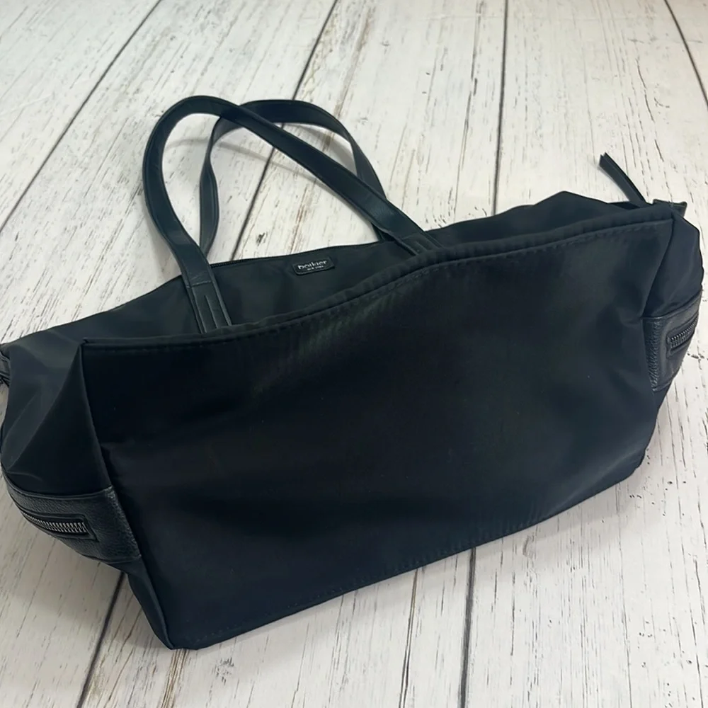 Botkier bond black tote bag zipper top vinyl outer - Picture 13 of 13
